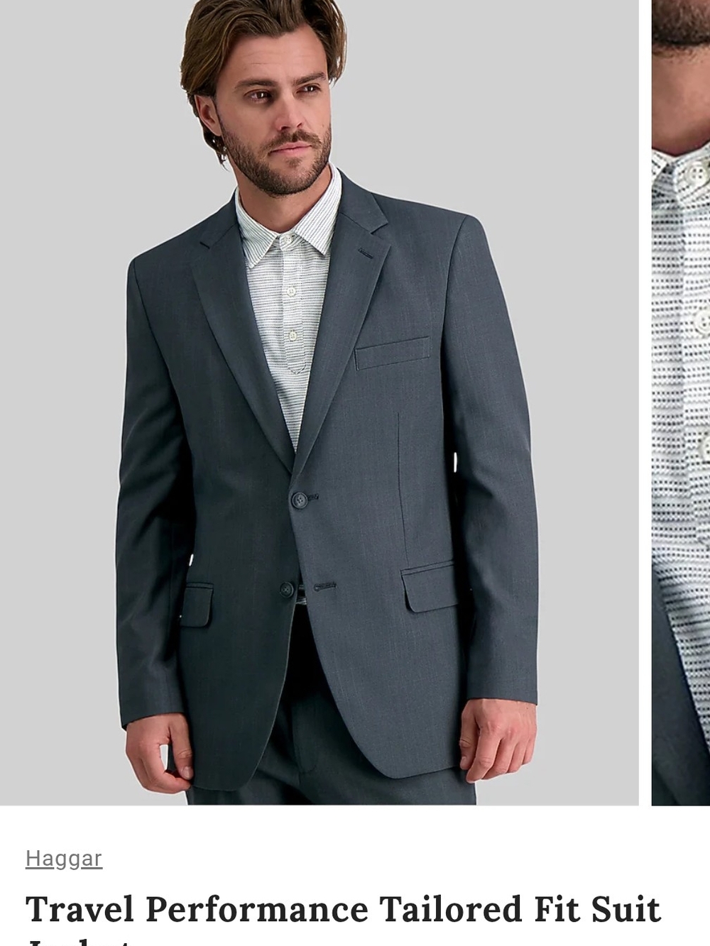 Haggar Men's Travel Performance Tailored Fit Suit Jacket - Charcoal Gray